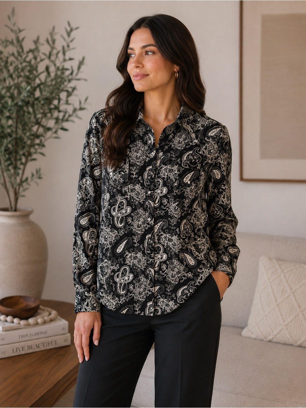 Vintage Ryan Michael 100% Silk Paisley Shirt – Size M
